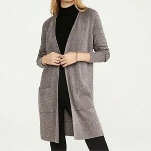 Ann Taylor Women's Cardigan Duster Metallic Mauve XS